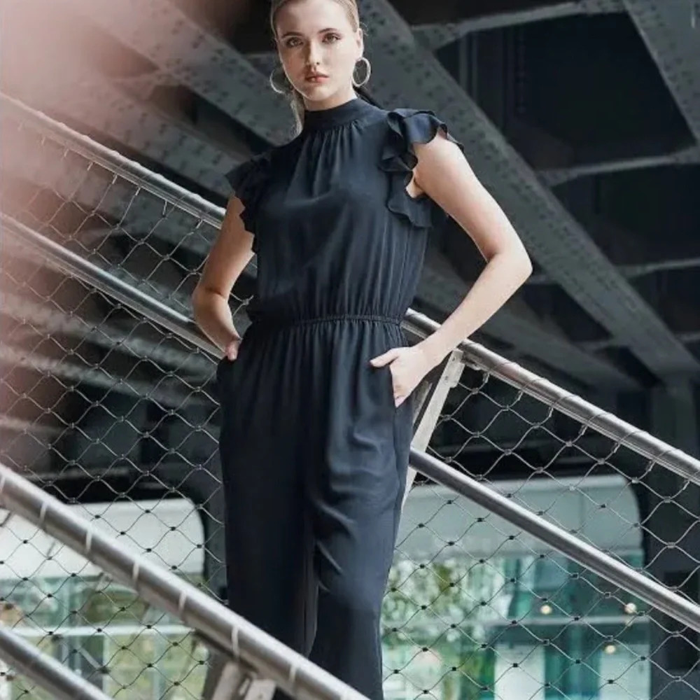 1.STATE Women's Flutter Sleeve Jumpsuit - Picture 1 of 11